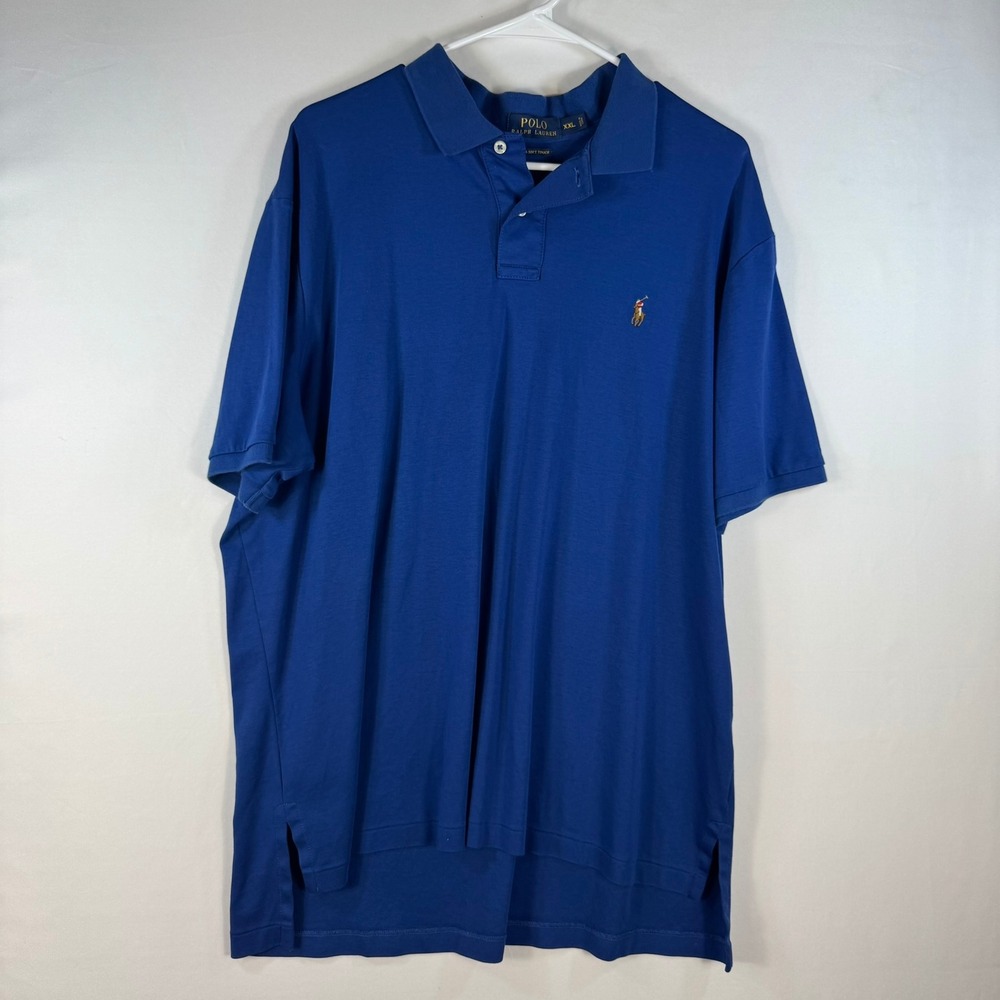 Polo Ralph Lauren Mens XXL Blue Pima Soft Touch Cotton Short Sleeve Polo Shirt